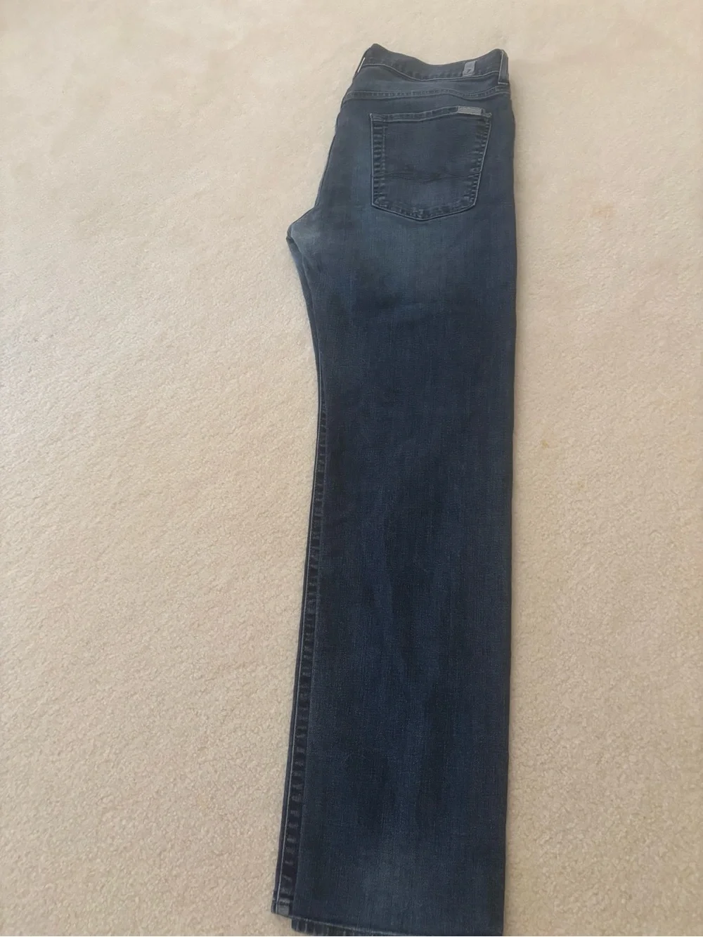 7 For All Mankind Men's Dark Blue Straight Jeans